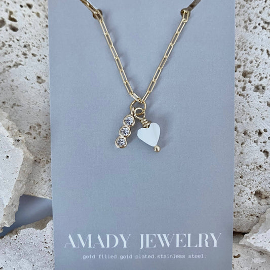 Necklace - Shell Pearl Heart