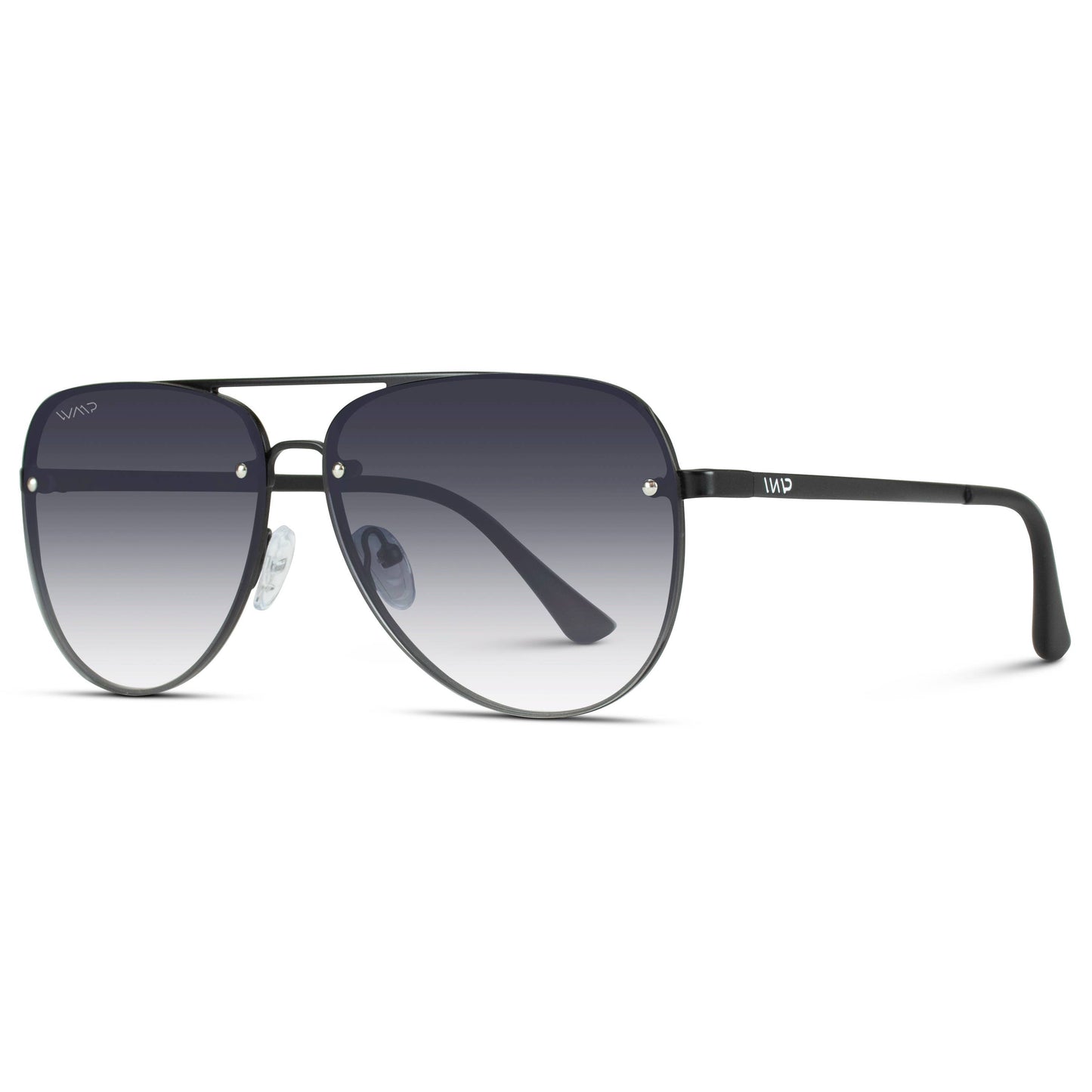 Sunglasses - Jade Oversized Aviator Black Matte