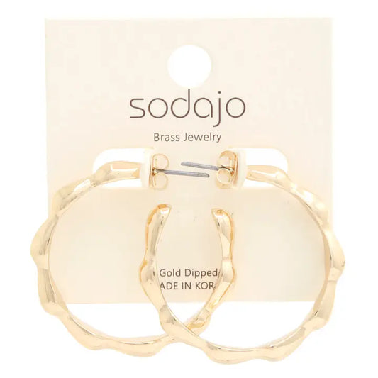 Jewelry | Earrings Sodajo Bamboo Link Gold Dipped
