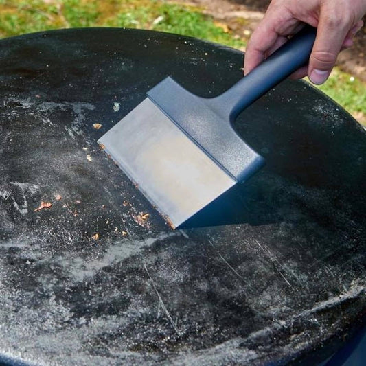 Home and Garden | Outset Stainless Steel Griddle Scraper with Handle,9” x 6.4"