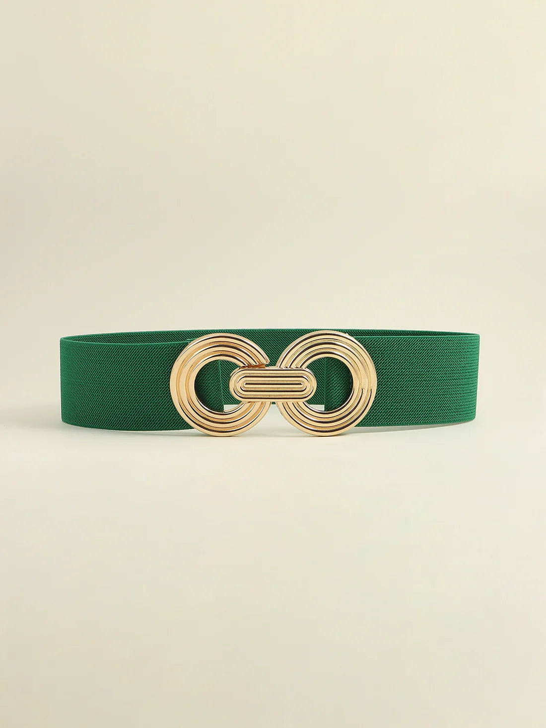 Accessories | Belt Mid Green Geometric Buckle Elastic Wide