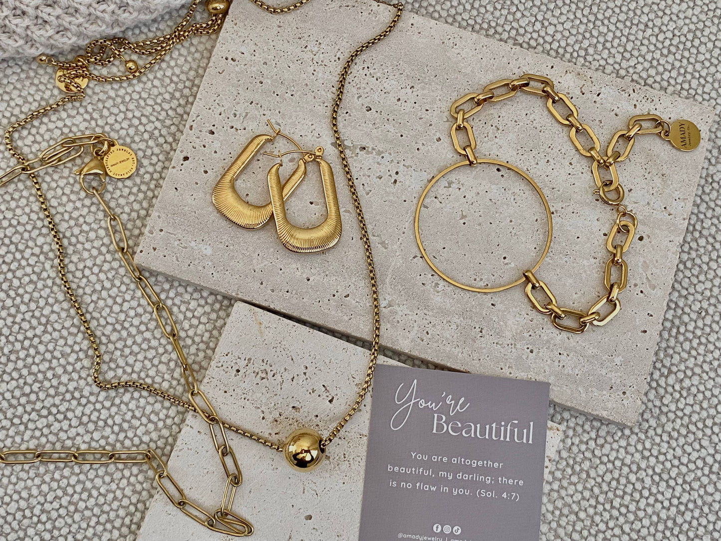 Earrings - Textured Long Hoop