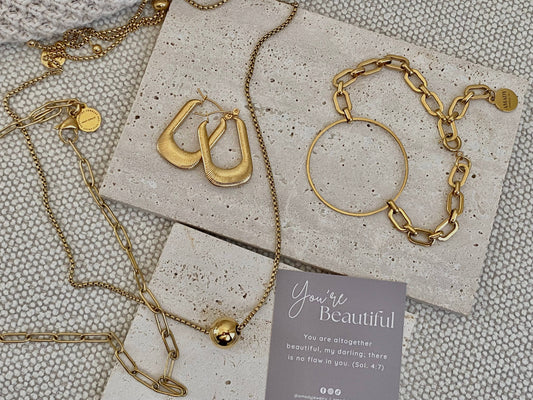 Earrings - Textured Long Hoop