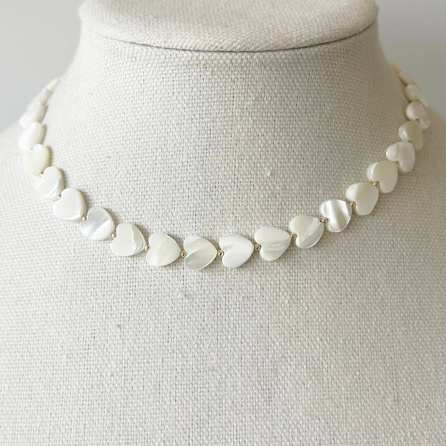 Necklace - Pippa Heart White