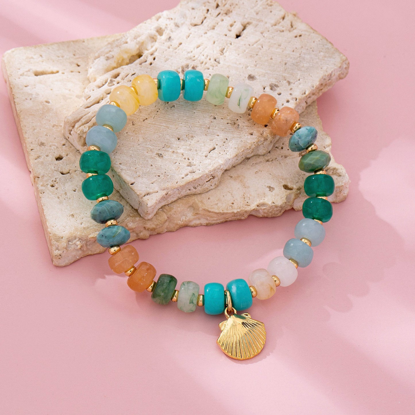 Bracelet - Earth Tone Beaded Shell