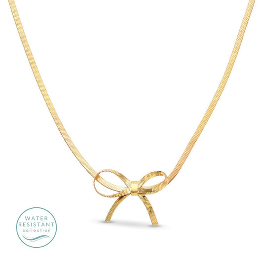 Jewelry | Necklace Bow "Put A Bow On It" Delicate, Water Resistant