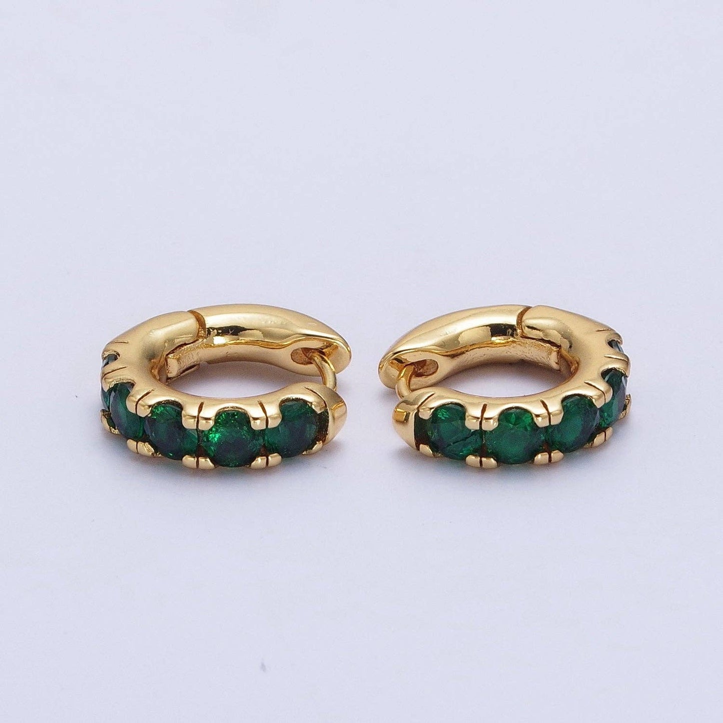 Jewelry | Earrings 24K Gold Filled Emerald Green Micro Pave Cubic Zirconia 16.5
