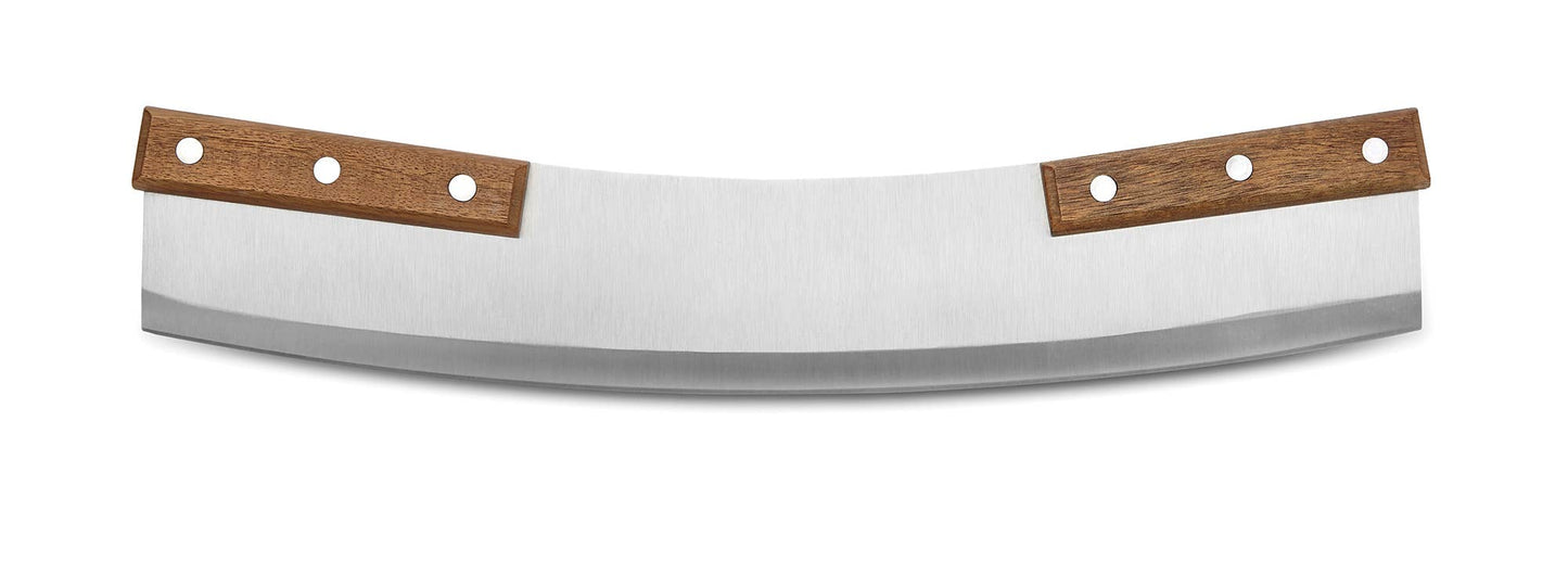 Housewares | Outset Pizza Cutter, Acacia Wood, Stainless Steel, 13" Blade
