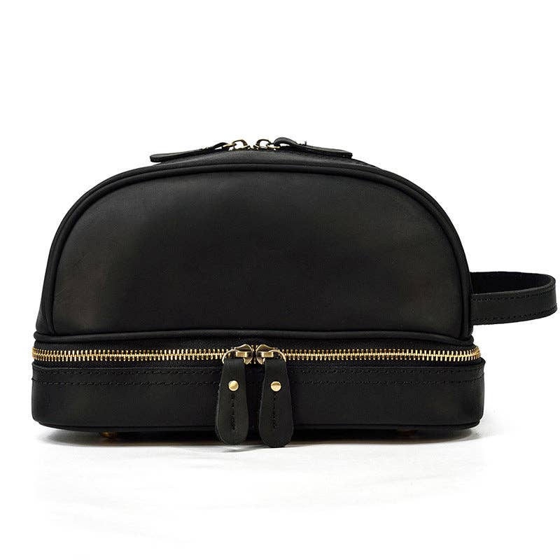 Full Grain Leather Wash Bag Handmade Toiletry Bag