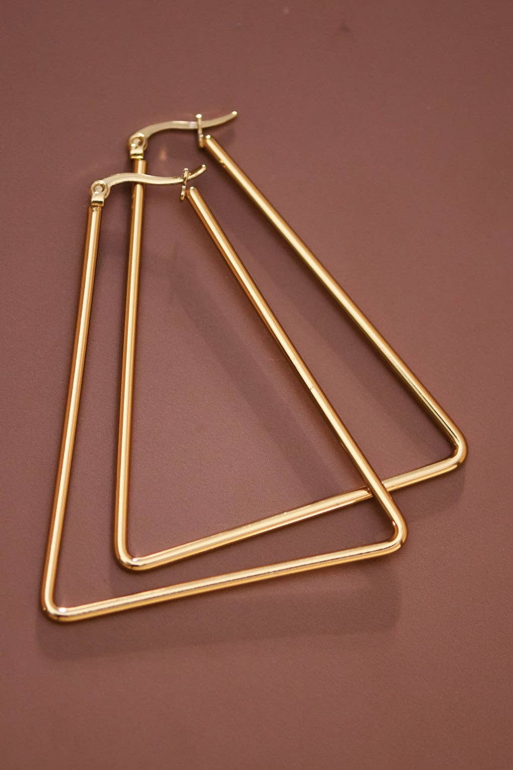 Earrings - 18K Triangle Gold Plated Hoop