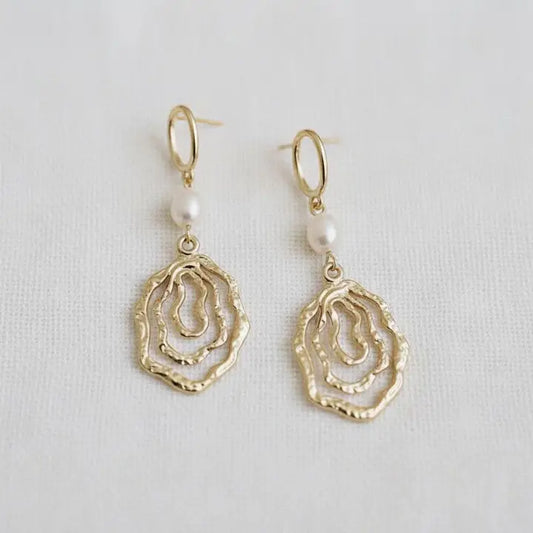 Earrings Gold Ripple