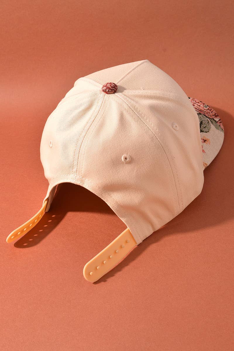 Hat - Floral Print Brim