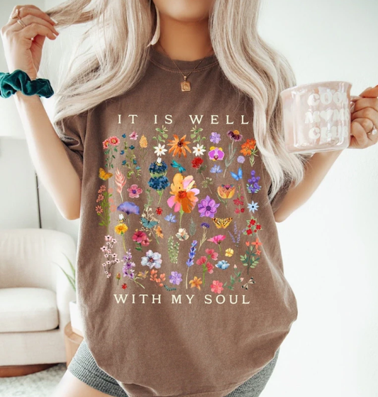 It Is Well Wildflowers Graphic Tee