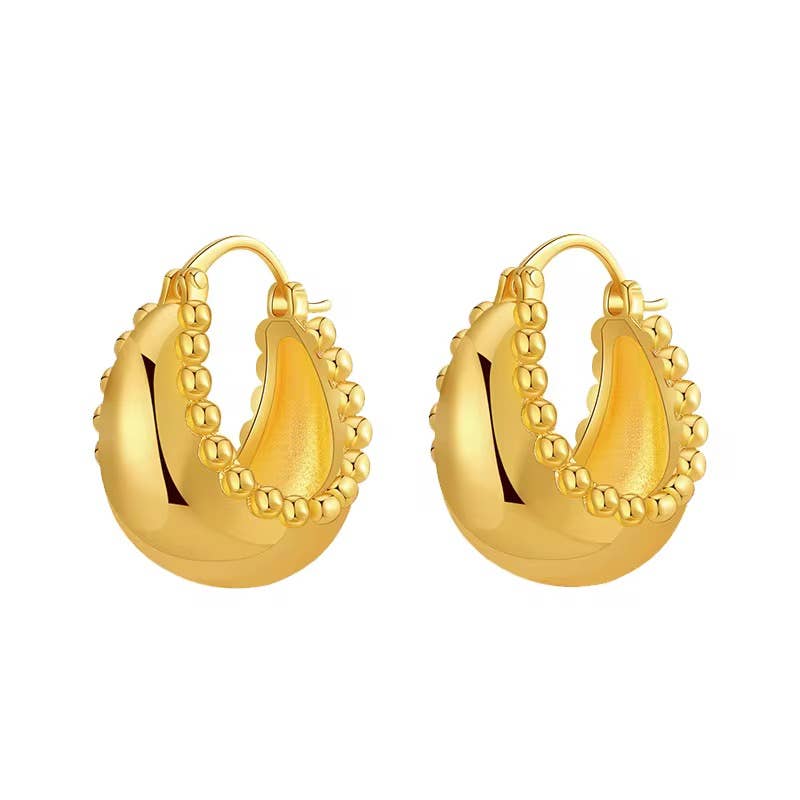 Beaded Hoop Earrings Waterproof