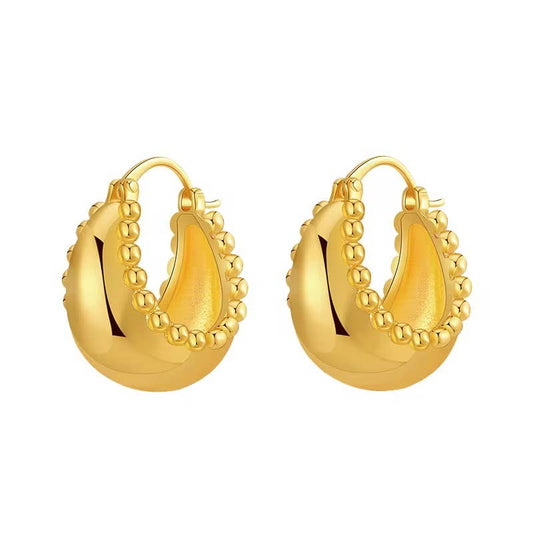 Beaded Hoop Earrings Waterproof