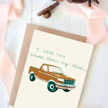 Stationery | Card Red Truck I Love You Couple Romantic Card