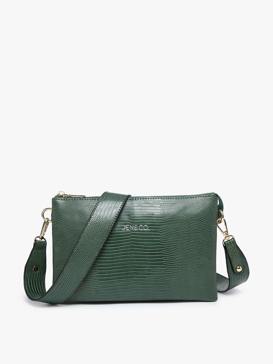 Green Izzy Lizard Crossbody w/ Chain