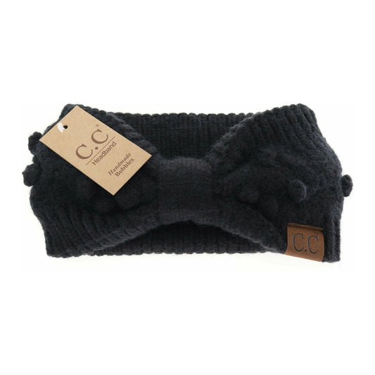 Accessories | C.C Knit Bobble Bow Headband Black