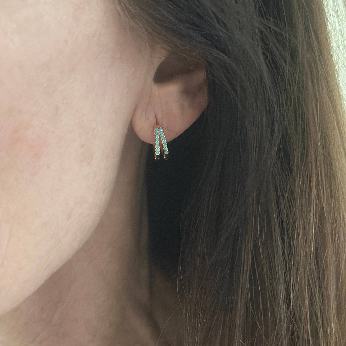 Earrings - Callie Huggie Turquoise