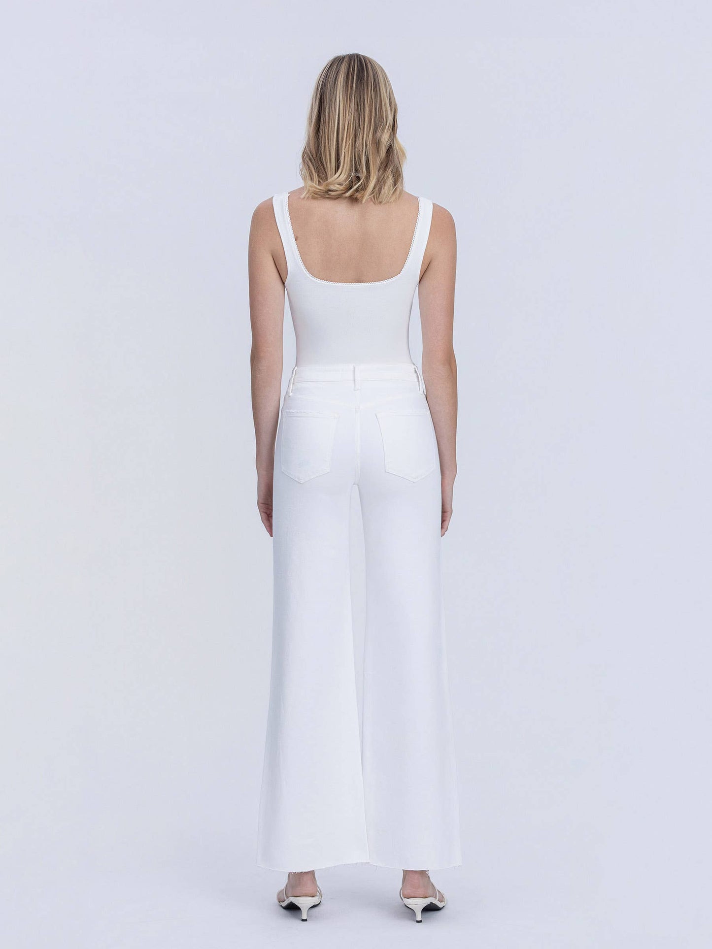 Vervet White High Rise Wide Jeans