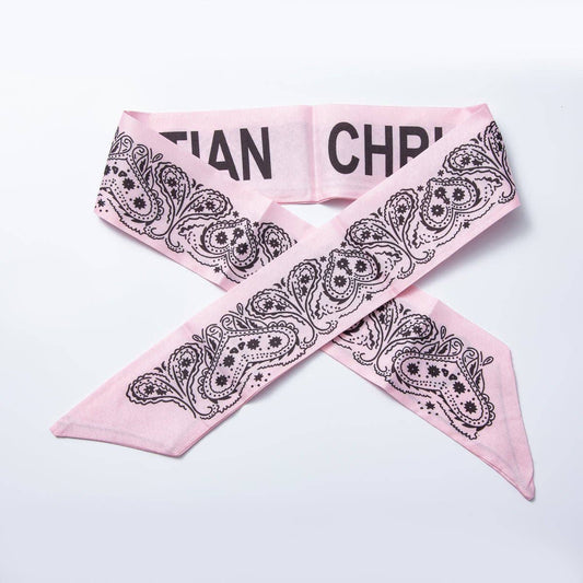 Pink Soft Faux Silk Bandana Scarf Necklace