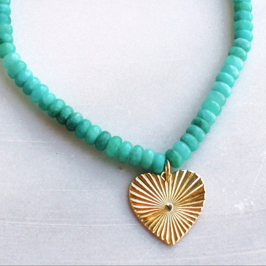 Jewelry | Necklace Sunrise Heart Beaded: 19 inch