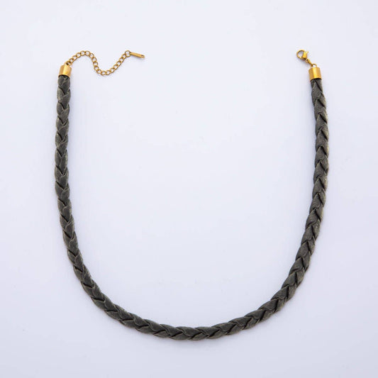 Green Handmade Fabric Braided Bandana Necklace