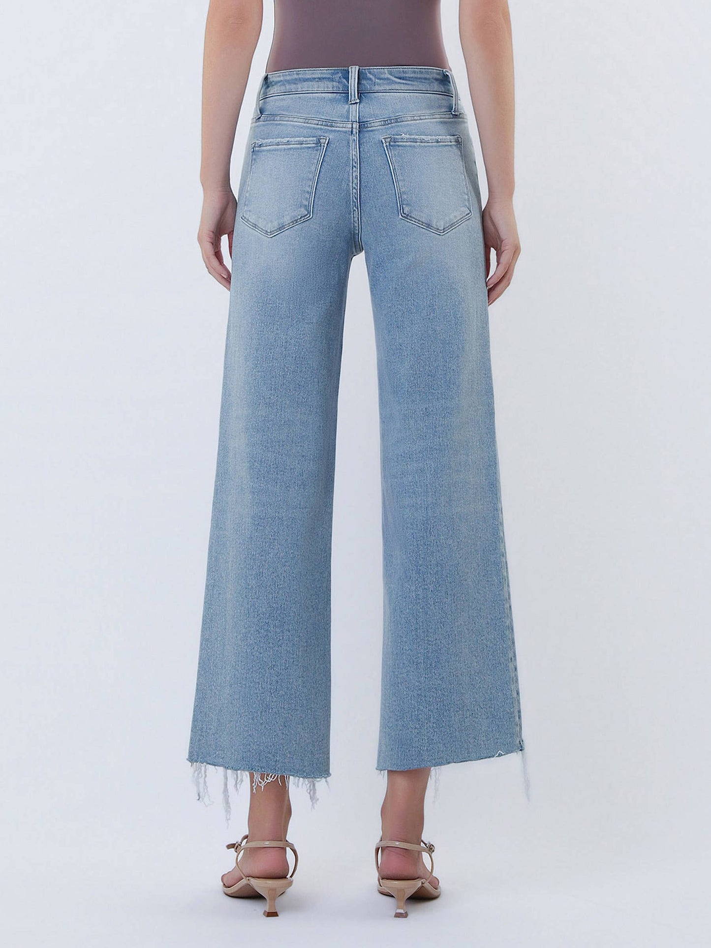 Jeans - High Rise Distressed Wide Leg