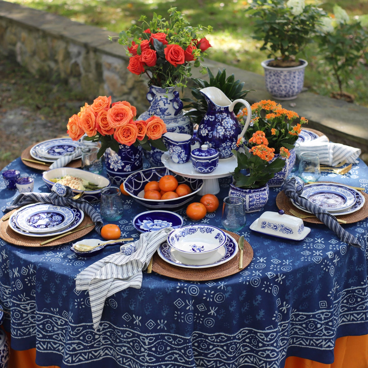 Housewares | Blue Garden Platter 18"