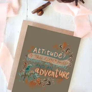 Greeting Card | Adventure Attitude Floral Congratulations, Graduation Everyday Greeting Card