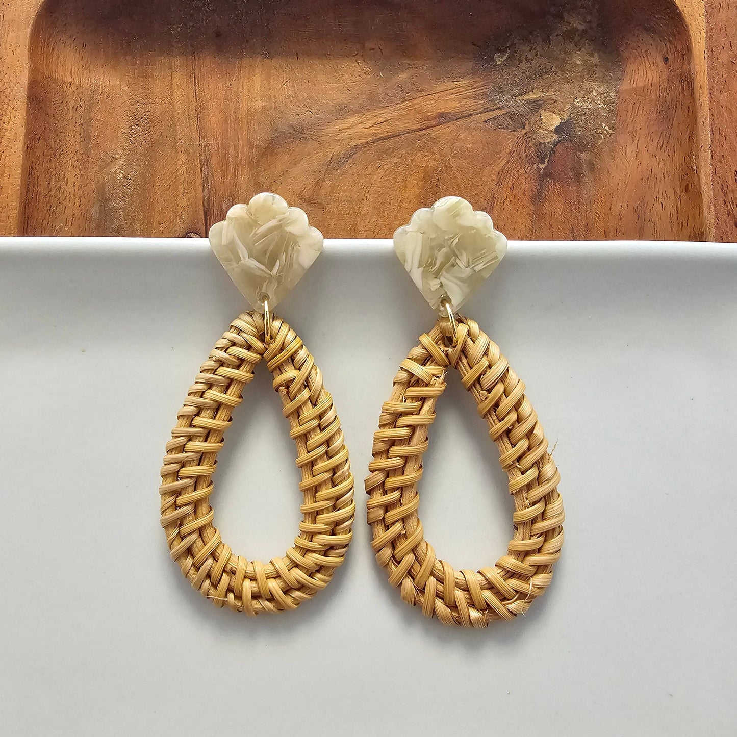 Malia Dark Rattan Earrings