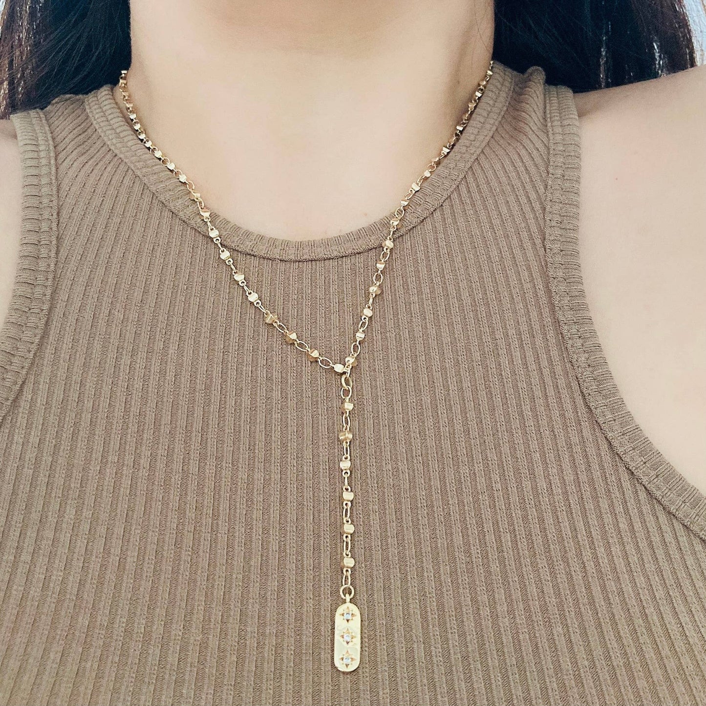 Necklace - Lariat Rosary Beaded Pendant