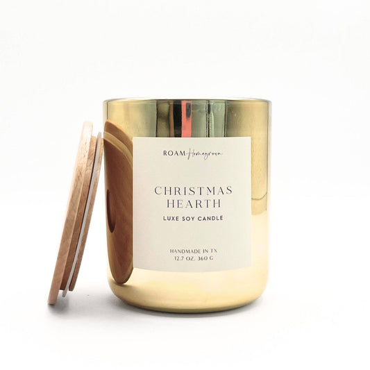 Candles | Christmas Hearth Scented Soy, Natural, Vegan, 65 hr