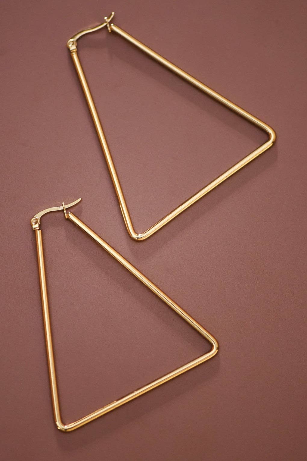 Earrings - 18K Triangle Gold Plated Hoop