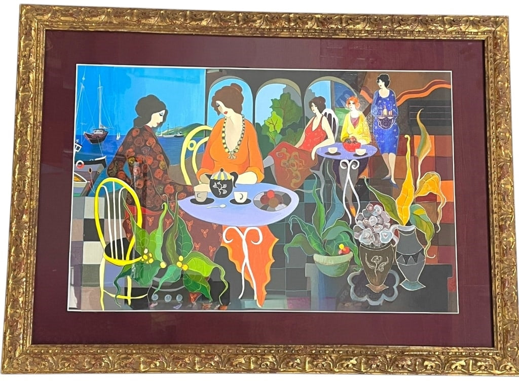 Art | Itzchak Tarkay Modernist Women In Cafe 34"