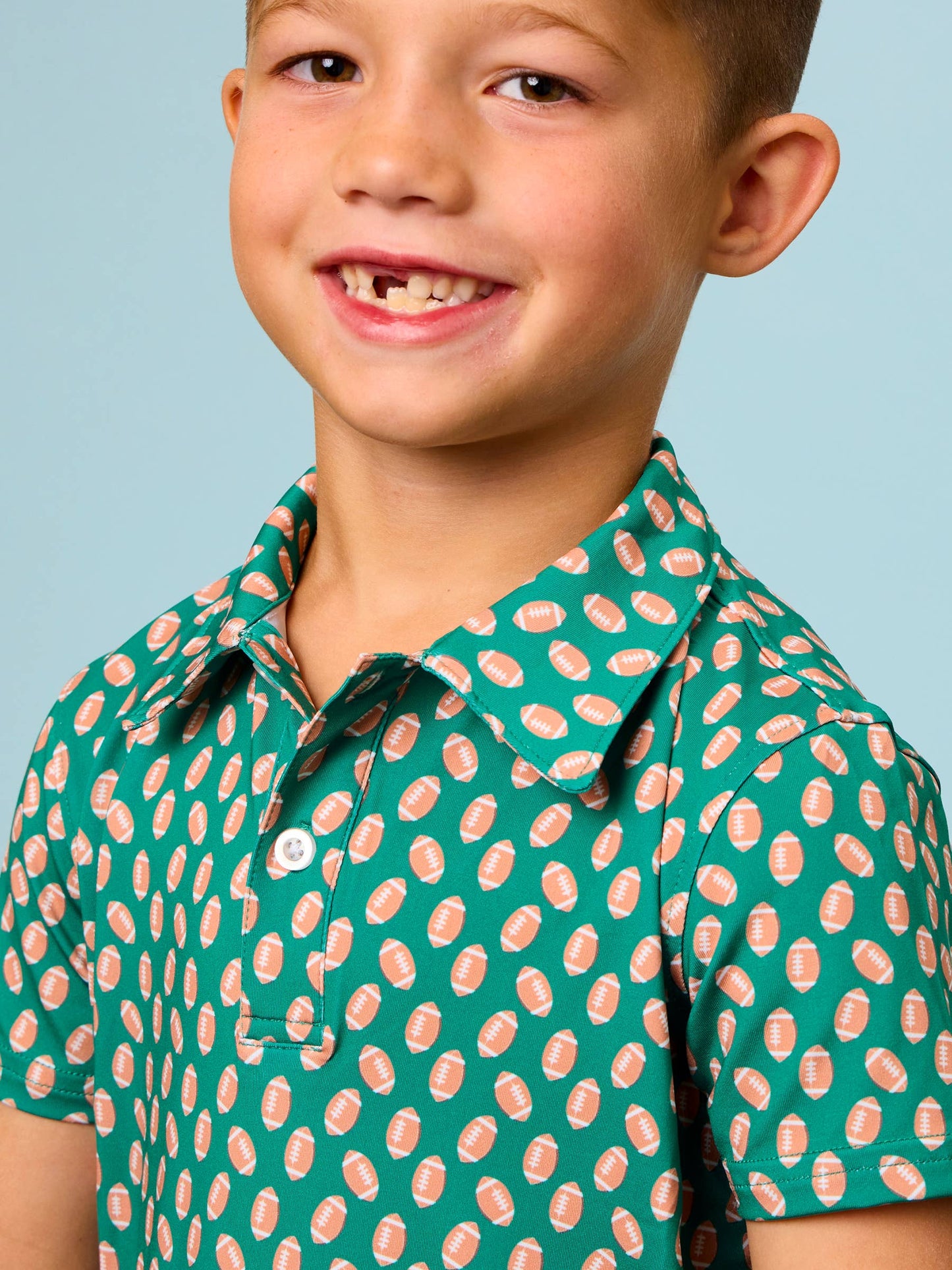 Shirt - Boys Varsity Green Football Polo