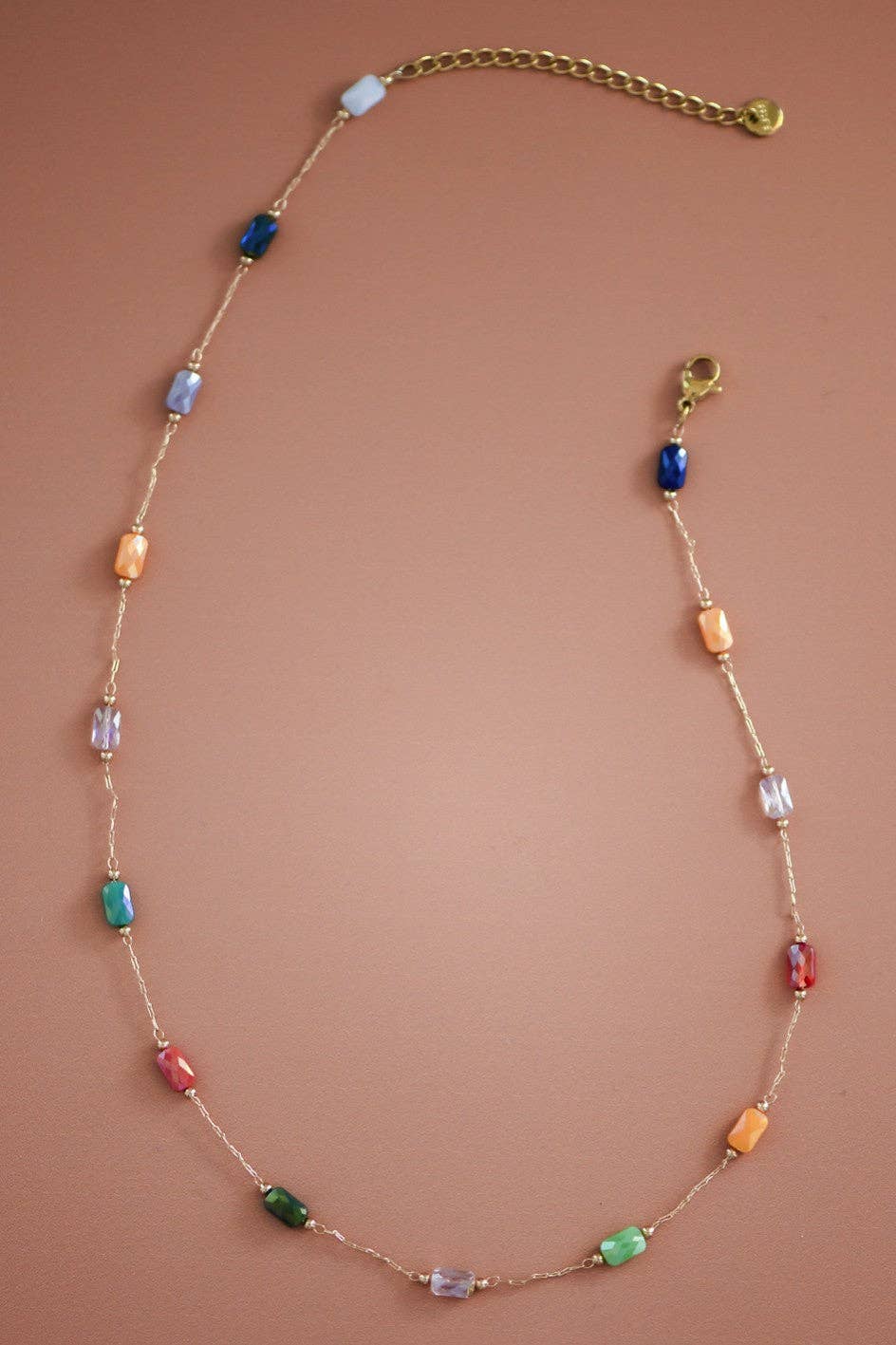 18K Gold Plated Multicolor Chain Necklace