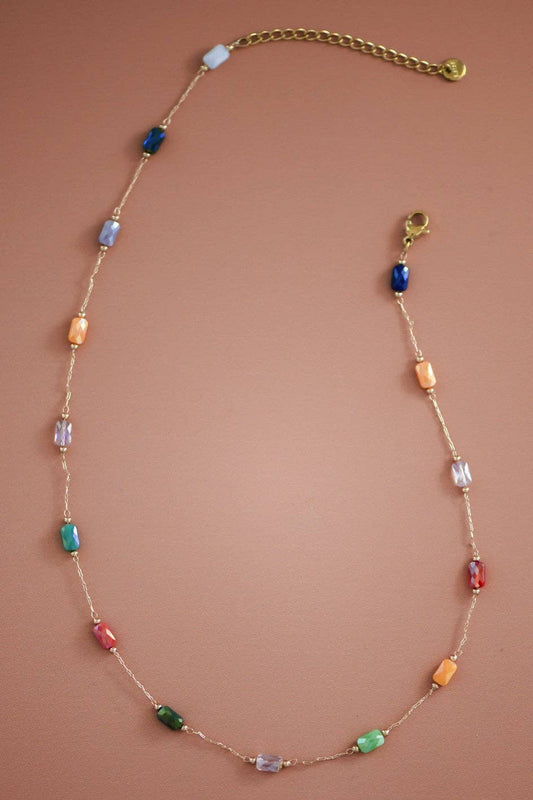 18K Gold Plated Multicolor Chain Necklace