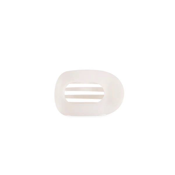 Teleties Hair Clip - Flat Round Tiny Coconut White