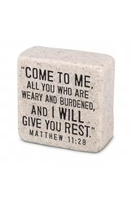Come To Me Scripture Stone