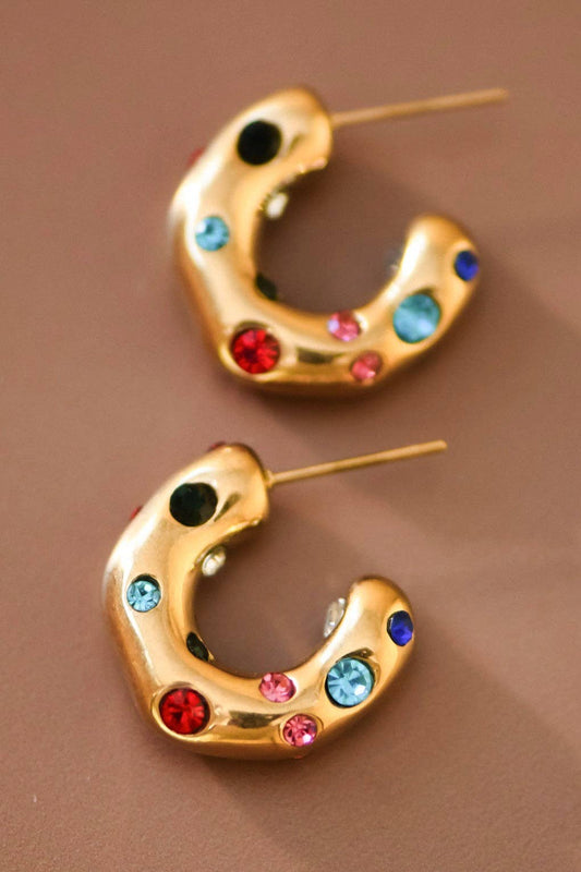 18K Gold Plated Rainbow Color Earrings