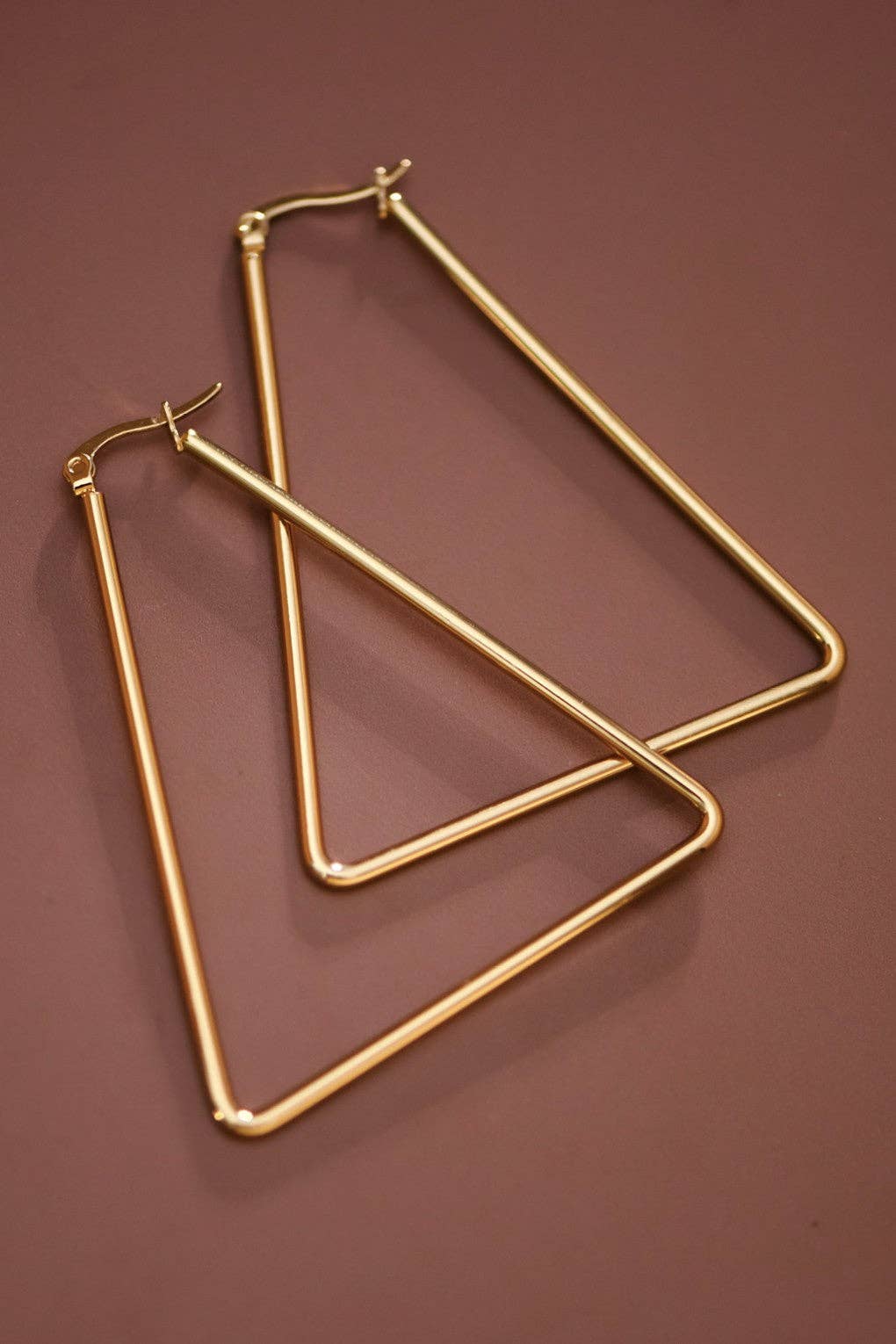 Earrings - 18K Triangle Gold Plated Hoop