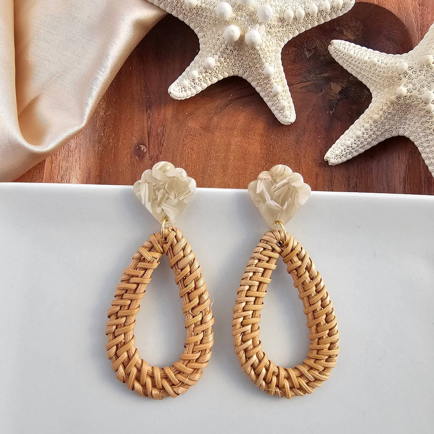 Malia Dark Rattan Earrings