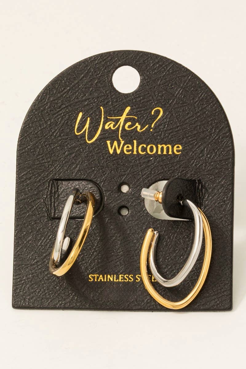 Layered Oval Hoop Earrings