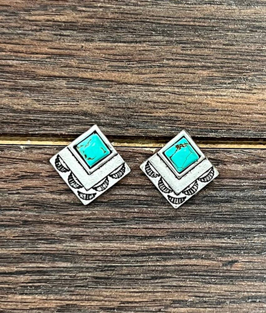 Earrings - Bohemian Turquoise Western Stud