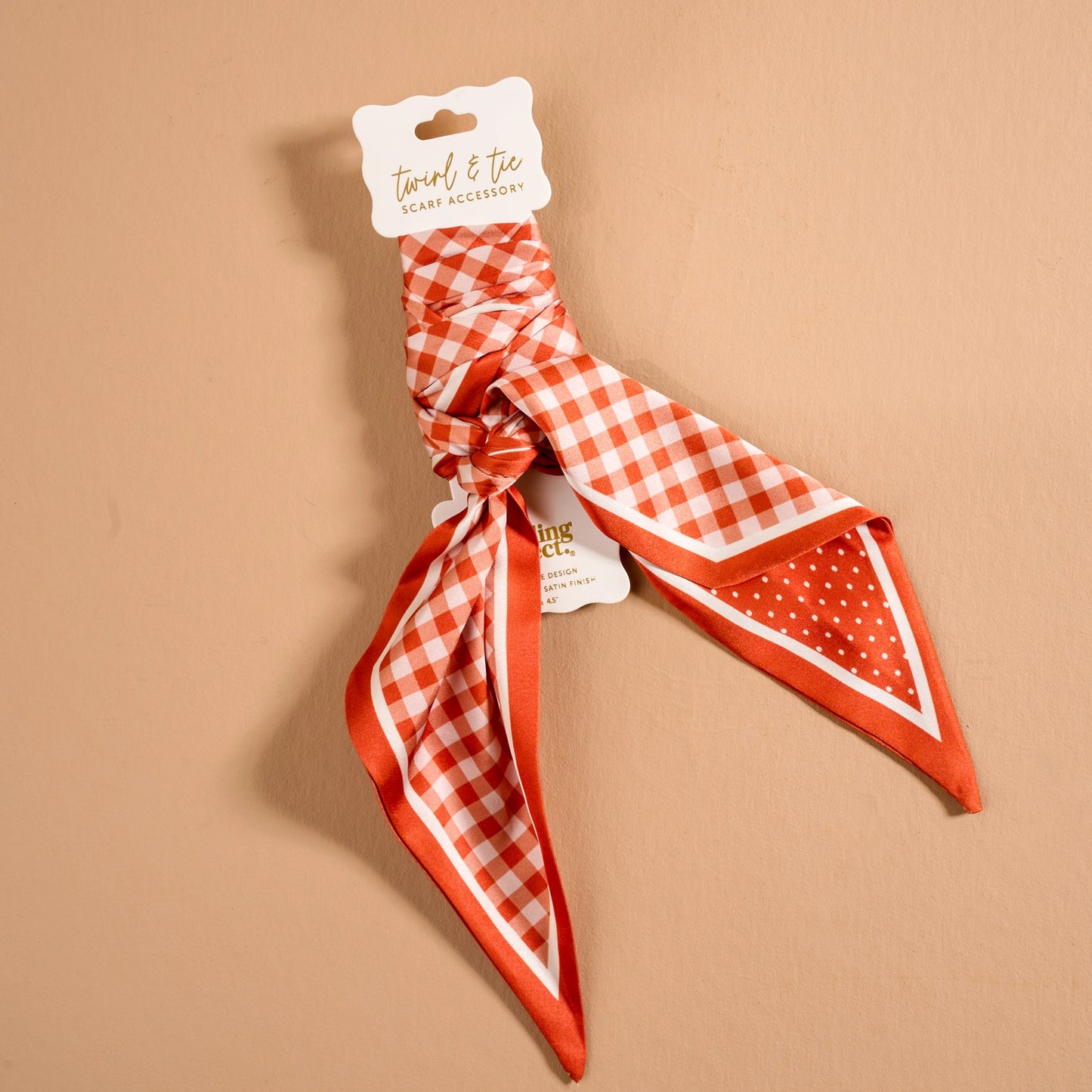 Gingham Orange Tie Scarf