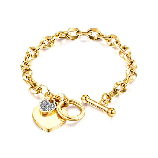 Jewelry | Bracelet Gold Toggle Heart