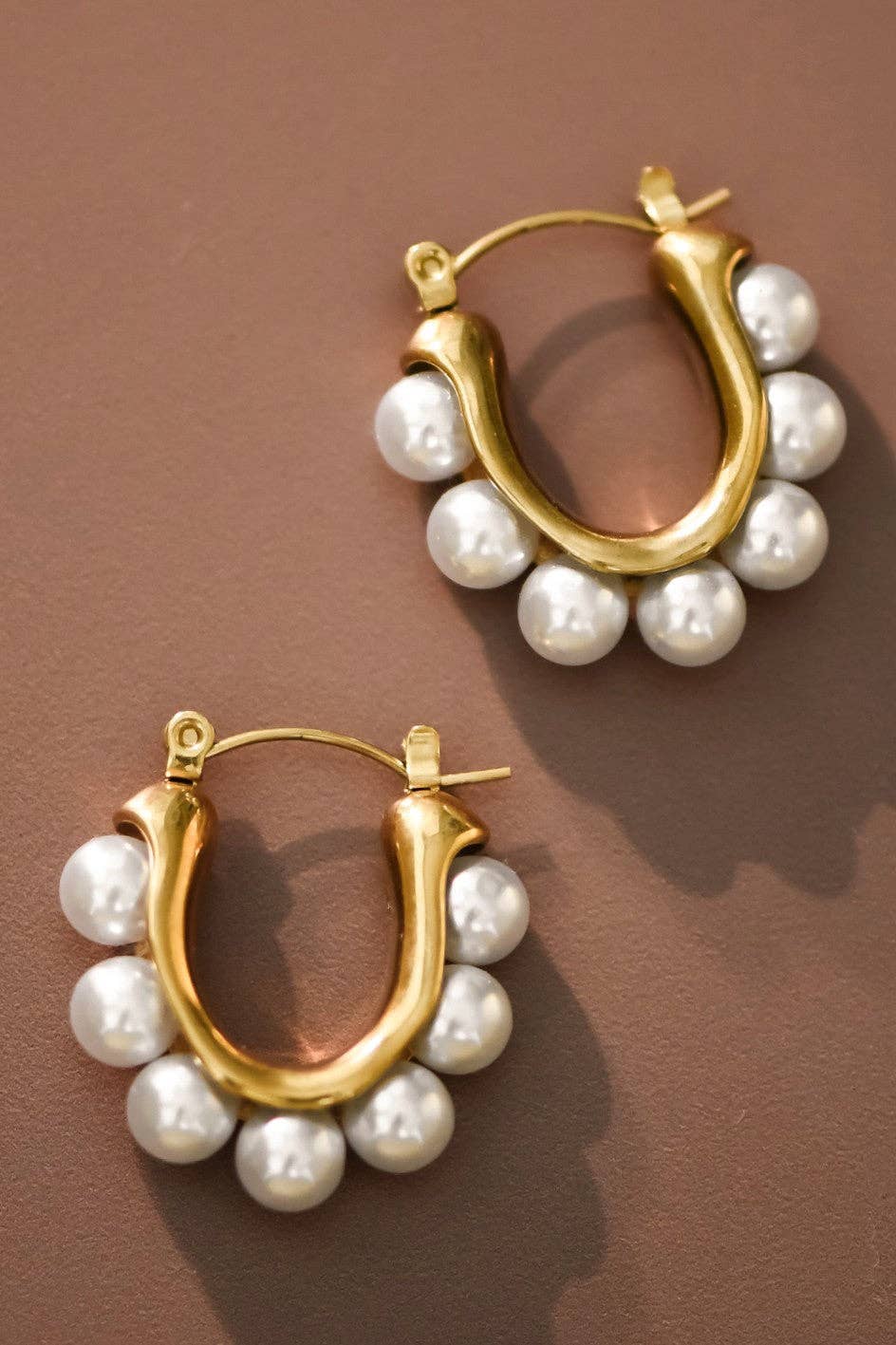 18K Gold Plated Pearl Pop Earrings