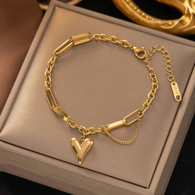 18K Heart Bracelet