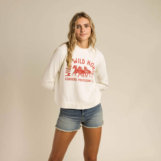 Tops | Sweatshirt Wild Wild Horses Drop Shoulder